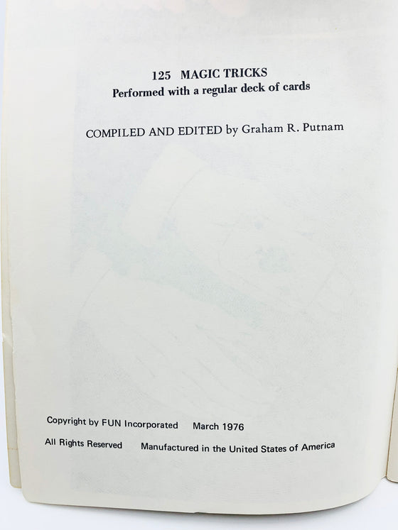 125 Magic Tricks by Adams Magic - Copyright 1976