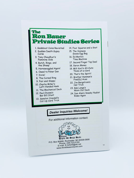 Ron Bauer Private Studies (Complete Set)