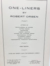 One Liners by Robert Orben - First Edition 1951