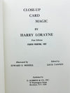 Close-Up Card Magic by Harry Lorayne - Fourth Printing 1997