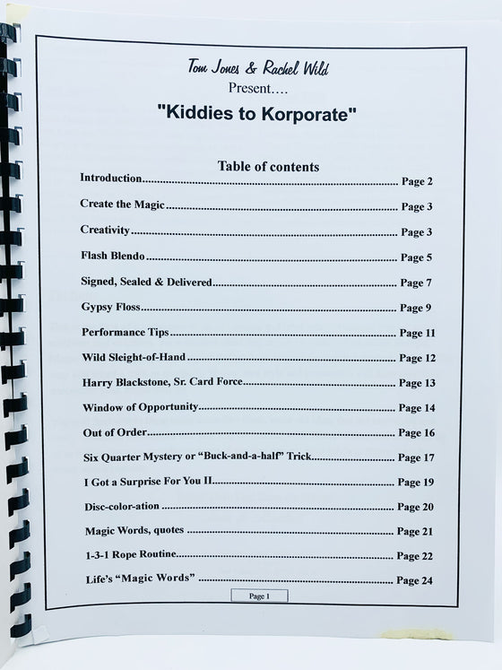 Kiddies to Korporate Lecture by Tom Jones and Rachel Wild - Copyright 2000-2004