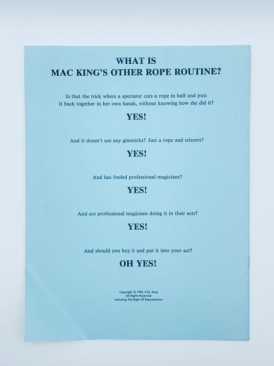 Other Rope Routine by Mac King (Signed) - Copyright 1990