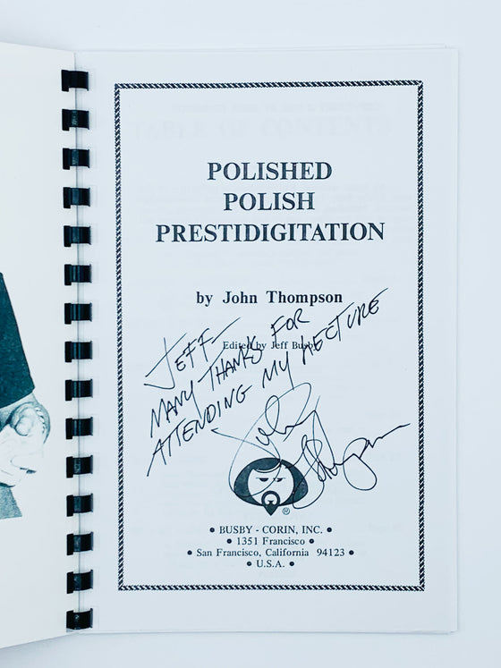 Polished Polish Prestidigitation by John Thompson (Signed) - Second Edition