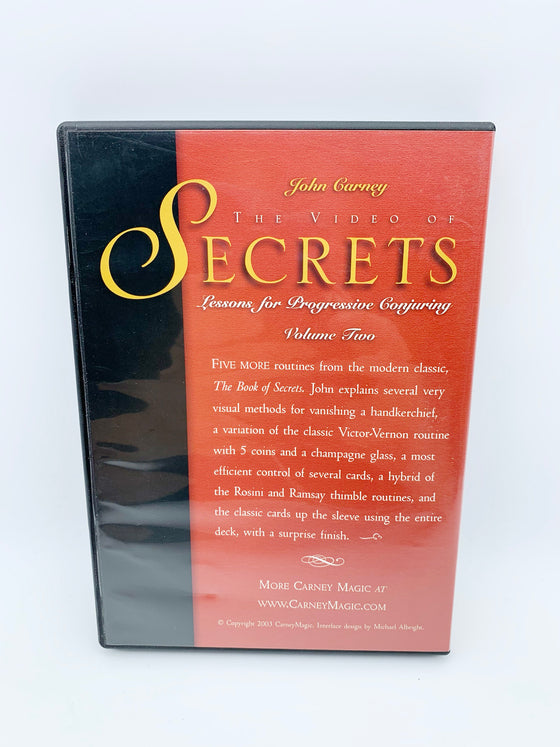 The Video of Secrets Volume Two by John Carney (DVD)