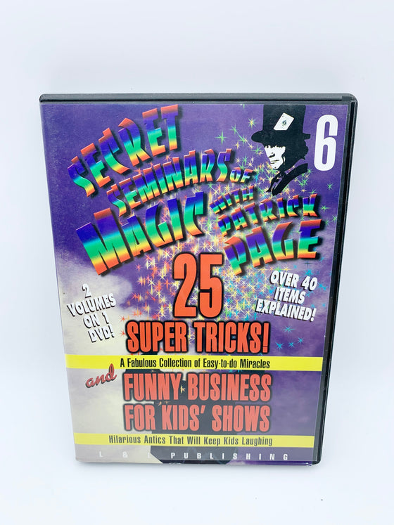 Secret Seminars of Magic (25 Super Tricks and Funny Business) Vol 6 by Patrick Page (DVD)