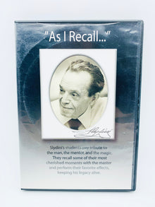  As I Recall by Tony Slydini (2 DVD Set)