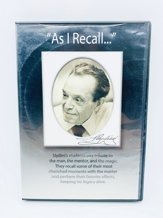 As I Recall by Tony Slydini (2 DVD Set)