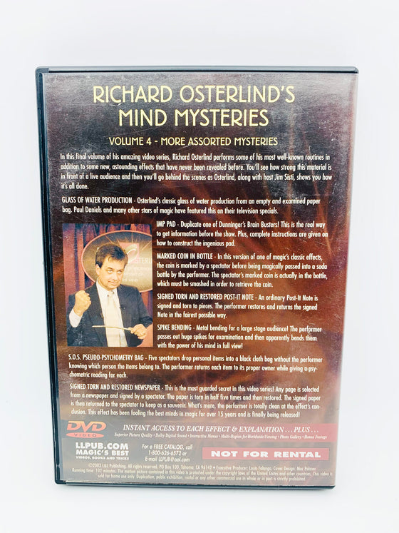 Mind Mysteries Volume 1-4 by Richard Osterlind (DVD)