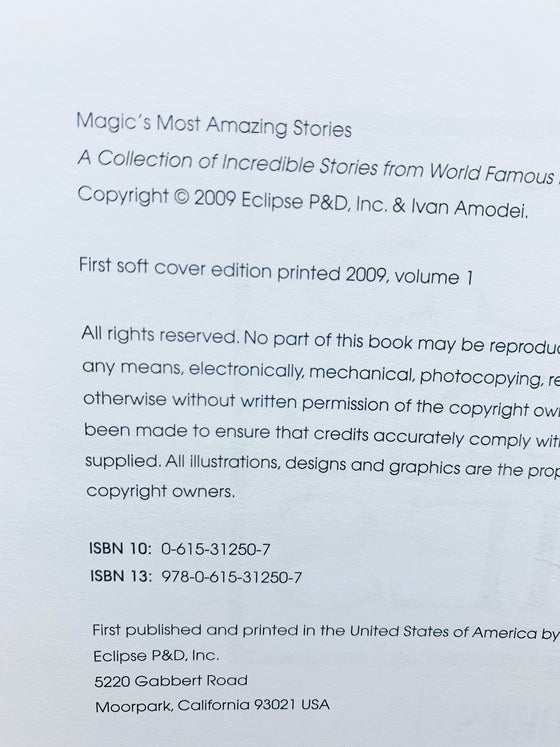 Magic's Most Amazing Stories by Ivan Amodei - First Softcover Edition 2009