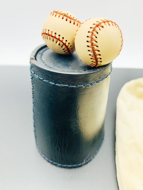 Leather Chop Cup with Balls (Blue) by TCC