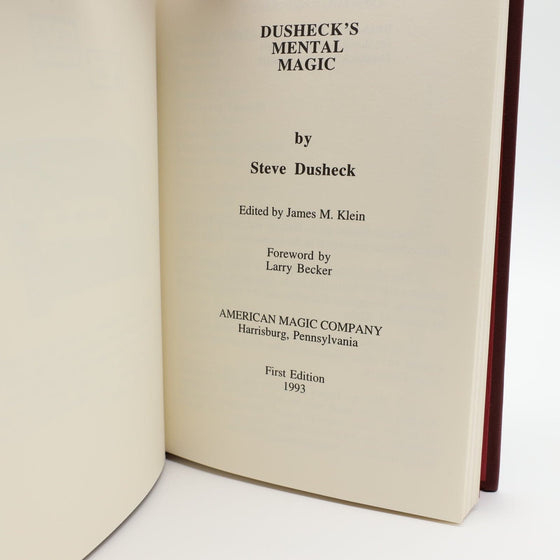 Dusheck Magic Series No. 4 Dusheck's Mental Magic by Steve Dusheck
