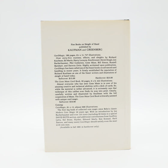 Cardworks by Richard Kaufman - First Edition 1981