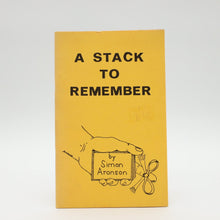  A Stack to Remember by Simon Aronson - First Printing 1979
