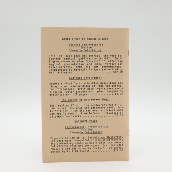 Eugene Burger on Matt Schulien's Fabulous Card Discoveries - Second Printing 1983