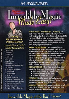 Incredible Magic At The Bar - Volume 3 by Michael Maxwell (Open Box)