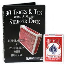  Red Bicycle Stripper Deck Factory Sealed with 30 Tricks &amp; Tips Using A Magic Stripper Deck DVD