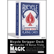  Magic Makers Bicycle Stripper Deck Blue With 10 Bonus Tricks