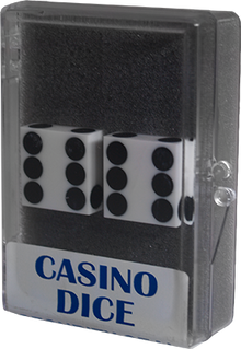  Dice 2-Pack White Precision 19mm (Casino) - Trick