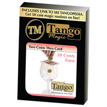  Two Coins Thru Card (E0016) (50 cent Euro) by Tango - Trick