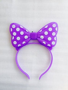  Polka Dot Mouse Bow Headband (PURPLE)