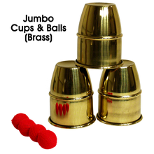  Jumbo Cups & Balls (Brass) by Premium Magic - Trick