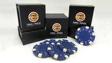  Expanded Shell Poker Chip Blue plus 4 Regular Chips (PK001B)  by Tango Magic - Trick