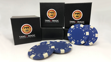  TUC Poker Chip Blue plus 3 regular chips (PK002B) by Tango Magic - Trick