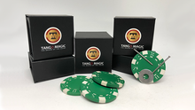  Magnetic Poker Chip Green plus 3 regular chips (PK003G) by Tango Magic - Trick