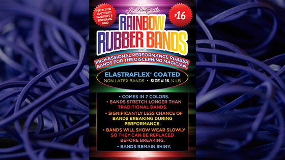 Joe Rindfleisch's SIZE 16 Rainbow Rubber Bands (Dan Harlan - Deep Purple ) by Joe Rindfleisch - Trick