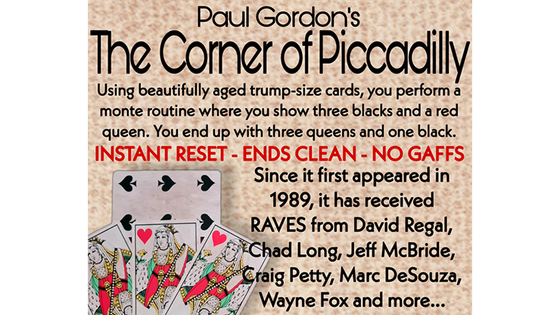 The Corner of Piccadilly (Tarot Size plus online instruction) by Paul Gordon - Trick