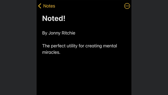 Noted by Jonny Ritchie video DOWNLOAD