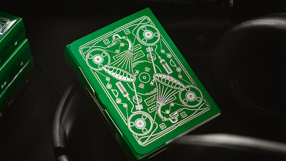 Soundboards V4 Green Edition Playing Cards by Riffle Shuffle