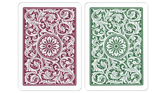 Copag 1546 Plastic Playing Cards Poker Size Regular Index Green and Burgundy Double-Deck Set