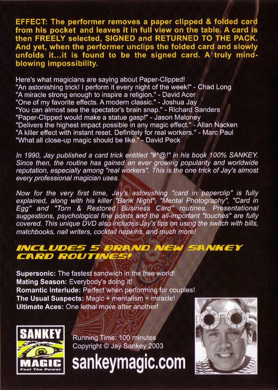 Paperclipped by Jay Sankey - Plus 5 Bonus Effects DVD (Open Box)