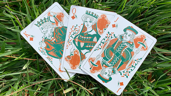 Gilded Grasshopper Light (Jade) Playing Cards