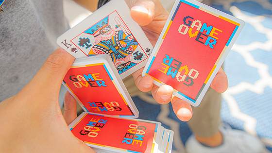 Game Over Red Playing Cards by Gemini