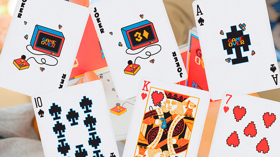 Game Over Red Playing Cards by Gemini