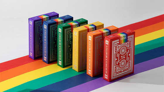 DKNG Rainbow Wheels (Yellow) Playing Cards by Art of Play