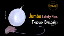  Jumbo Safety Pins Through Balloon Silver by Sorcier Magic