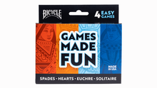  Bicycle 4 Game Pack (Euchre, Spades, Hearts and Solitaire) by US Playing Card