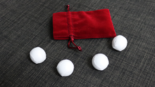  Set of 4 Leather Balls for Cups and Balls (White and White) by Leo Smetsers