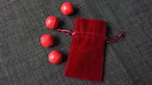  Set of 4 Leather Balls for Cups and Balls (Red and Red) by Leo Smetsers