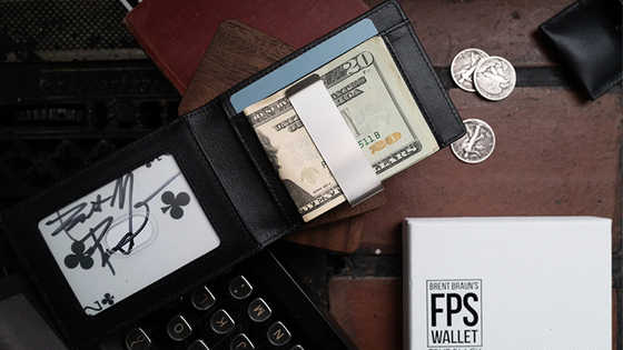 FPS Wallet True BlacK Leather (Gimmicks and Online Instructions) by Magic Firm