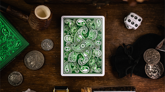 Emerald Wonder (Green Gilded) Playing Cards