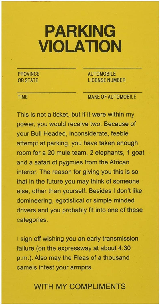 Fake Parking Ticket by Loftus