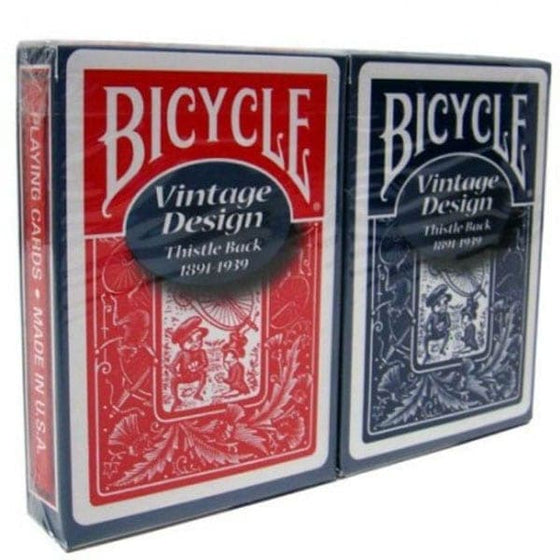 Bicycle Vintage Design Thistle Red Back Playing Cards