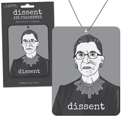 Dissent Ruth Bader Ginsburg Air Freshener by Archie McPhee
