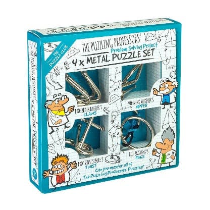 The Puzzling Professors' Problem Solving Project 4x Metal Puzzle Set by Professor Puzzle