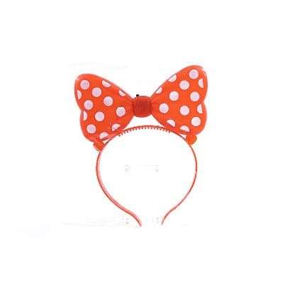 Polka Dot Mouse Bow Headband (RED)