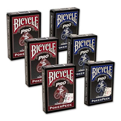 Cards Bicycle Pro Poker Peek - 6 PACK (Mixed) USPCC